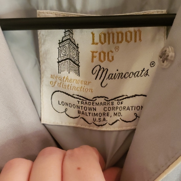 London Fog Retro Coat Light Gray Blue Medium - Picture 4 of 6